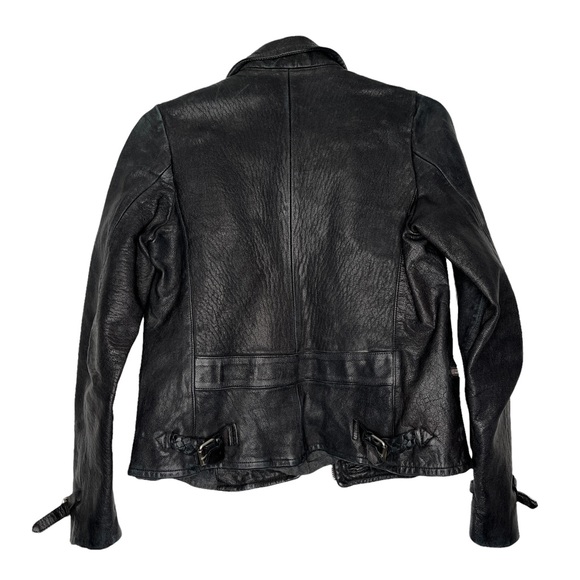 Golden Goose Deluxe Brand Black Leather Moto Jacket With Crystal Embellishments - Picture 3 of 6